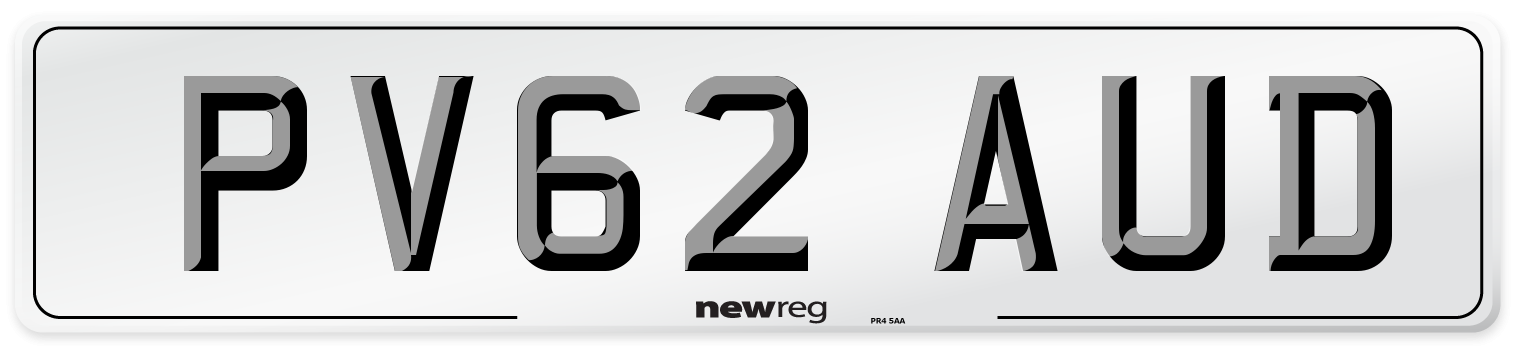 PV62 AUD Number Plate from New Reg